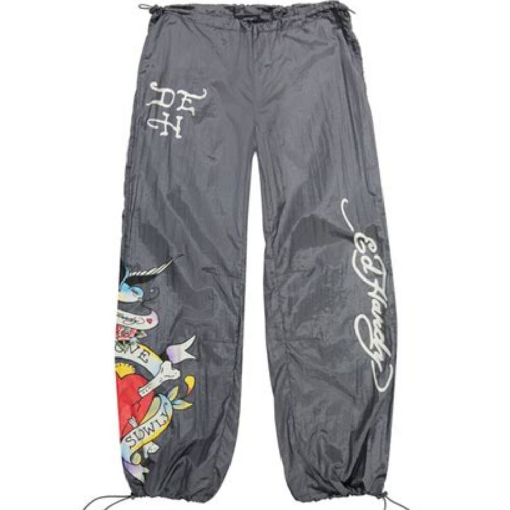 Ed Hardy "Love Kills Slowly" Nylon Parachute Pants - Picture 2 of 13